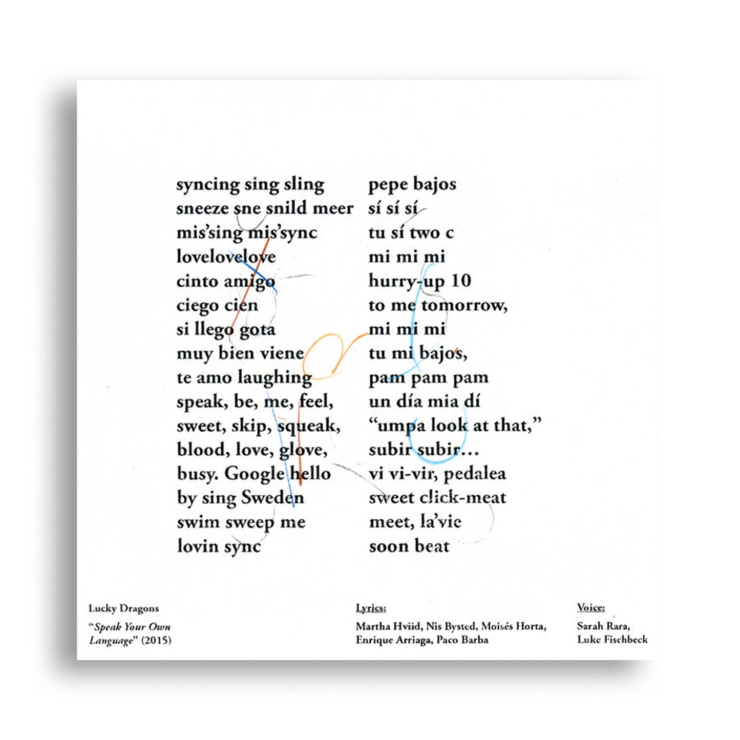 Lucky Dragons "Speak Your Own Language" (2015)