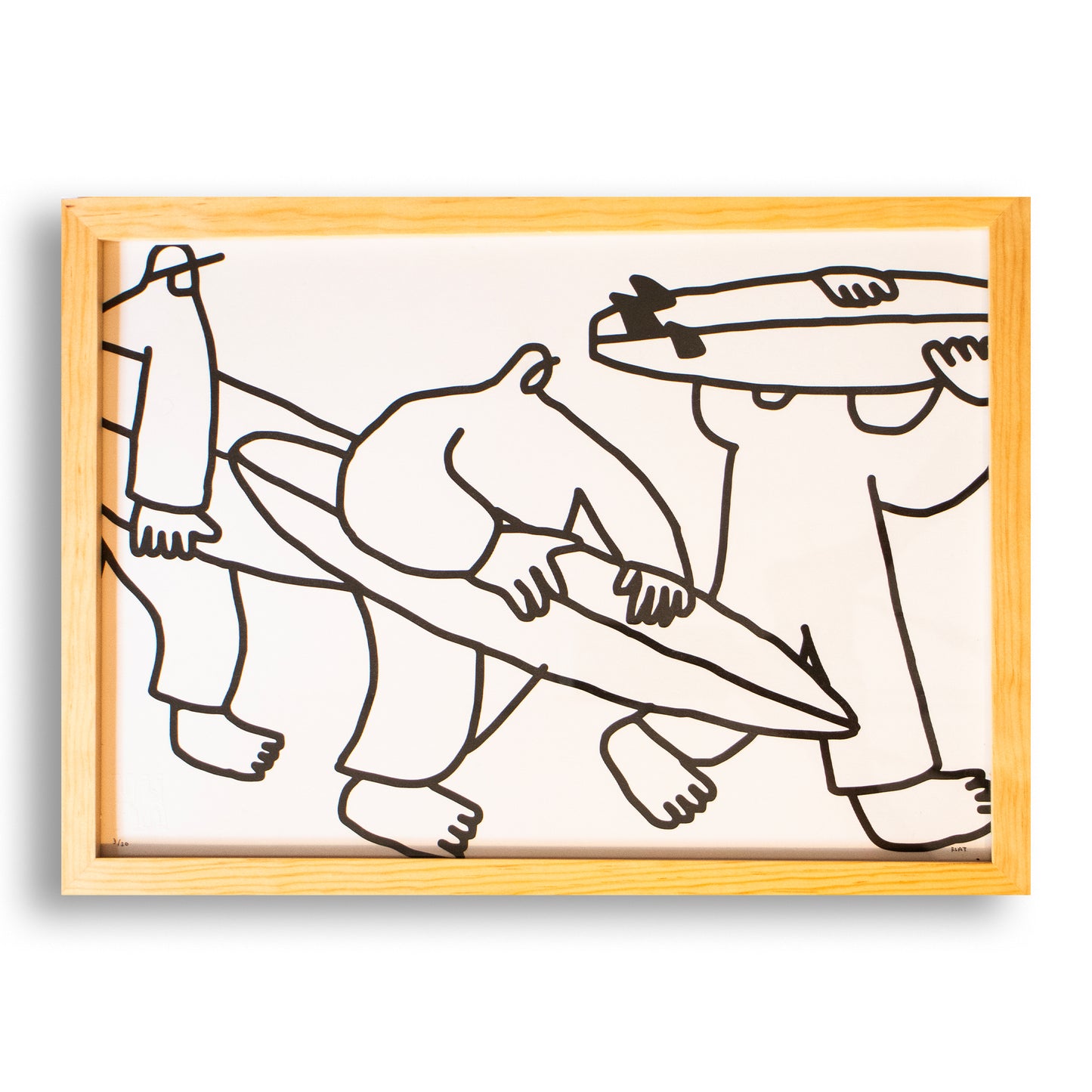 Flatboy Pieza Enmarcada Madera