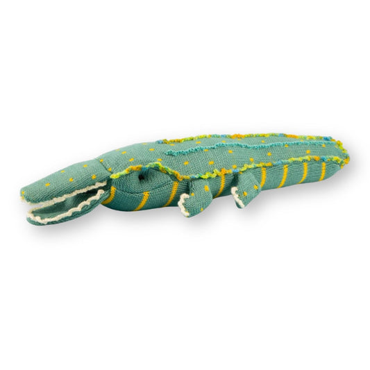 Cocodrilo peluche tejido
